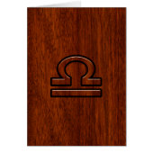 Libra Zodiac Symbol op Mahogany (Voorkant)
