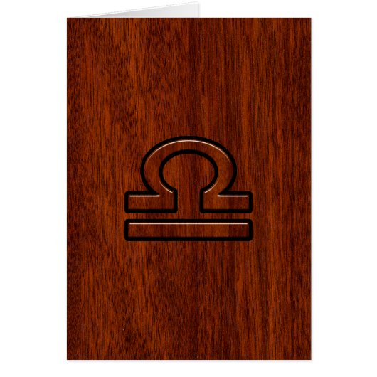 Libra Zodiac Symbol op Mahogany (Voorkant)