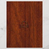 Libra Zodiac Symbol op Mahogany (Voorkant)
