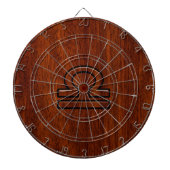 Libra Zodiac Symbol op Mahogany Dartbord (Voorkant)