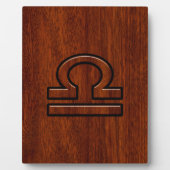 Libra Zodiac Symbol op Mahogany Fotoplaat (Voorkant)