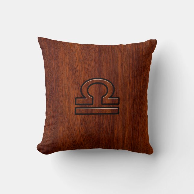 Libra Zodiac Symbol op Mahogany Kussen (Voorkant)