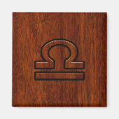 Libra Zodiac Symbol op Mahogany Magneet (Voorkant)