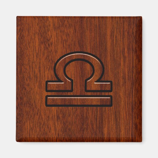 Libra Zodiac Symbol op Mahogany Magneet (Voorkant)