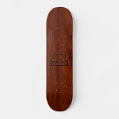 Libra Zodiac Symbol op Mahogany Persoonlijk Skateboard (Voorkant)