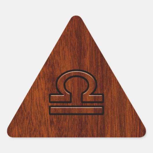 Libra Zodiac Symbol op Mahogany Sticker (Voorkant)