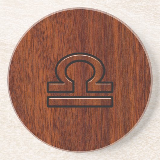 Libra Zodiac Symbol op Mahogany Zandsteen Onderzetter (Voorkant)