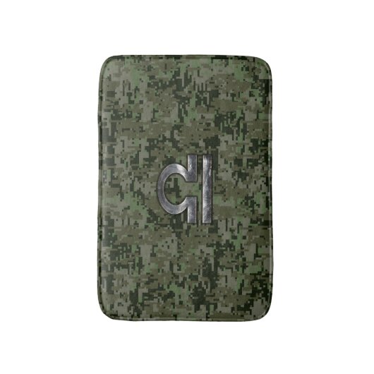 Libra Zodiac Symbol op olijfgroene digitale camo Badmat (Voorkant Verticaal)