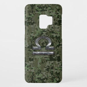 Libra Zodiac Symbol op olijfgroene digitale camo Case-Mate Samsung Galaxy S9 Hoesje