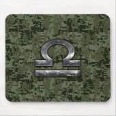 Libra Zodiac Symbol op olijfgroene digitale camo Muismat (Voorkant)