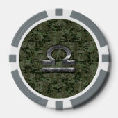 Libra Zodiac Symbol op olijfgroene digitale camo Poker Chips (Voorkant)