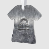 Libra Zodiac Symbol Silver Steel Style Ornament (voorkant)