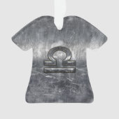 Libra Zodiac Symbol Silver Steel Style Ornament (voorkant)