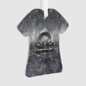 Libra Zodiac Symbol Silver Steel Style Ornament (voorkant)