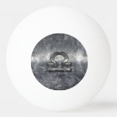 Libra Zodiac Symbol Silver Steel Style Pingpongbal (Voorkant)