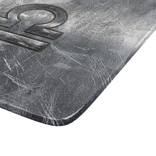 Libra Zodiac Symbol Silver Steel Style Snijplank (Hoek)