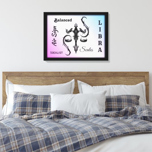 Libra Zodiac Symbol Wrapped Canvas (Insitu (Slaapkamer))