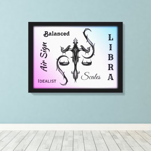 Libra Zodiac Symbol Wrapped Canvas (Insitu (Houten vloer))