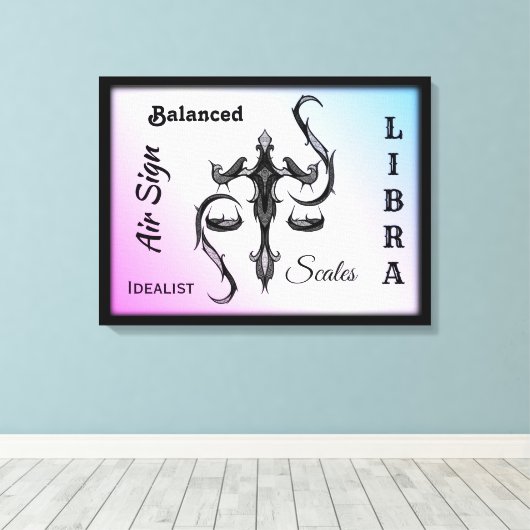 Libra Zodiac Symbol Wrapped Canvas (Insitu (Houten vloer))