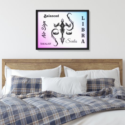 Libra Zodiac Symbol Wrapped Canvas (Insitu (Slaapkamer))