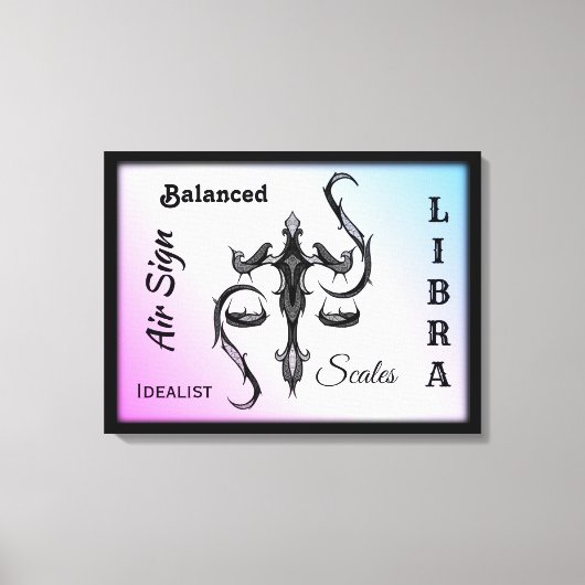 Libra Zodiac Symbol Wrapped Canvas (Voorkant)