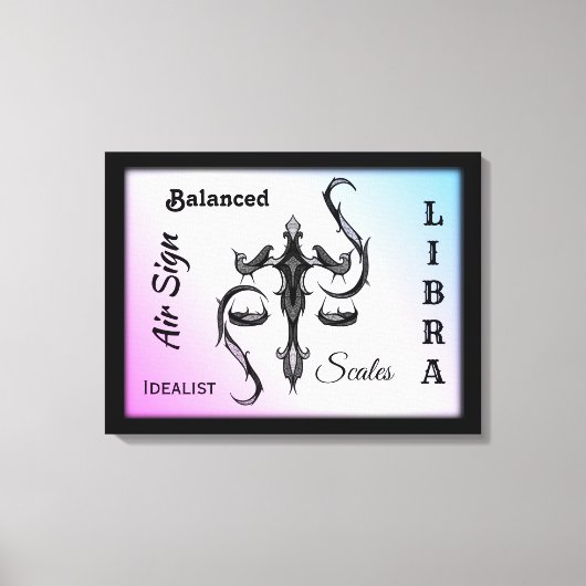 Libra Zodiac Symbol Wrapped Canvas Afdruk (Voorkant)