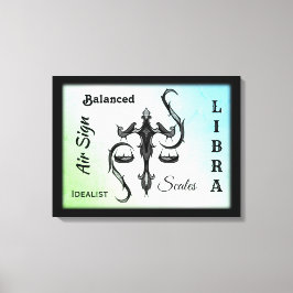 Libra Zodiac Symbol Wrapped Canvas Afdruk