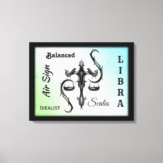 Libra Zodiac Symbol Wrapped Canvas Afdruk (Voorkant)