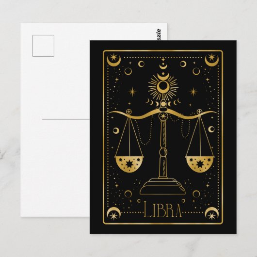 Libra zodiac-symbool briefkaart (Voorkant / Achterkant)