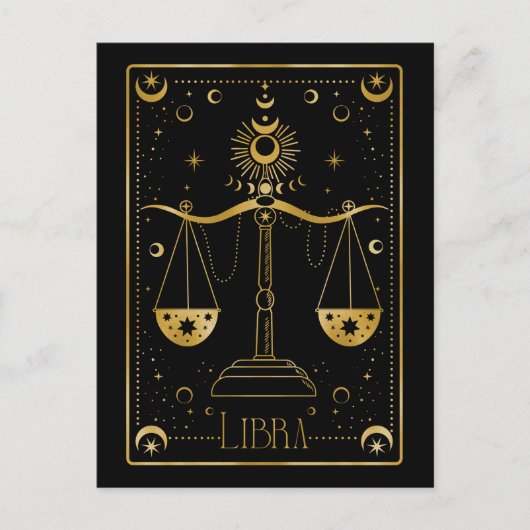 Libra zodiac-symbool briefkaart (Voorkant)