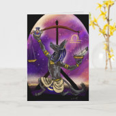 Libra Zodiac Wenskaart Kaart (Gele Bloem)