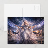 Libra Zodiac with Celestial Maiden Holding the Sca Briefkaart (Voorkant / Achterkant)