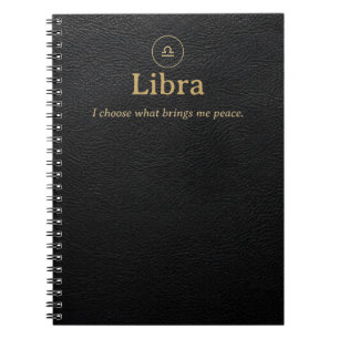 Libra Zodiak Spiraal Notebook - Nep Leer Uiterlijk Notitieboek
