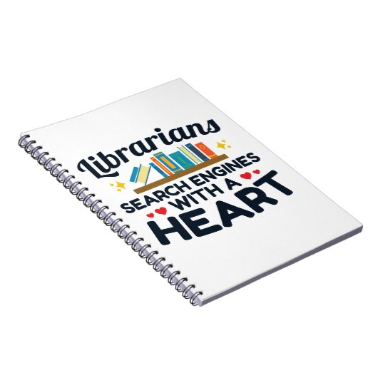 Libraren zoeken motoren met een hart notitieboek (Rechterzijde)