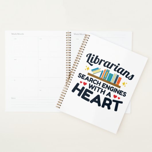Libraren zoeken motoren met een hart planner (Display)