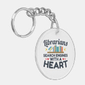 Libraren zoeken motoren met een hart sleutelhanger (Voorkant Links)