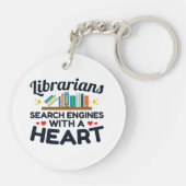 Libraren zoeken motoren met een hart sleutelhanger (Achterkant)