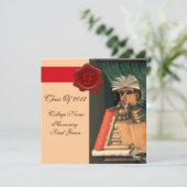 LIBRARIAANSE AFSTUDEREN PARCHMENT WAX SEAL MONOGRA KAART (Staand voorkant)