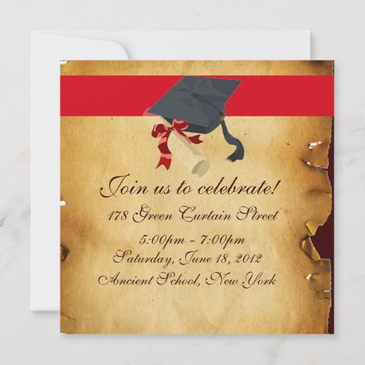 LIBRARIAANSE AFSTUDEREN PARCHMENT WAX SEAL MONOGRA KAART (Achterkant)