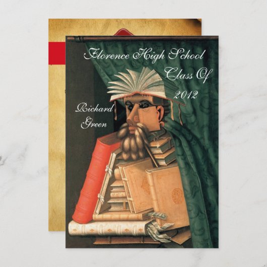 LIBRARIAANSE AFSTUDEREN PARCHMENT WAX SEAL MONOGRA KAART (Voorkant / Achterkant)