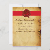 LIBRARIAANSE AFSTUDEREN PARCHMENT WAX SEAL MONOGRA KAART (Achterkant)