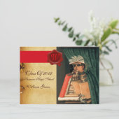 LIBRARIAANSE AFSTUDEREN PARCHMENT WAX SEAL MONOGRA KAART (Staand voorkant)