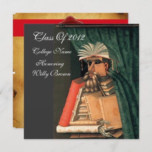 LIBRARIAANSE AFSTUDEREN PARCHMENT WAX SEAL MONOGRA KAART (Voorkant / Achterkant)