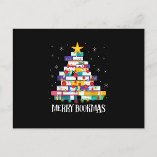 Librarian Book Lover Books kerstboom Merry Bo Briefkaart