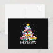 Librarian Book Lover Books kerstboom Merry Bo Briefkaart (Voorkant / Achterkant)