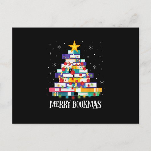 Librarian Book Lover Books kerstboom Merry Bo Briefkaart (Voorkant)