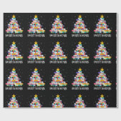 Librarian Book Lover Books kerstboom Merry Bo Cadeaupapier (Vlak)
