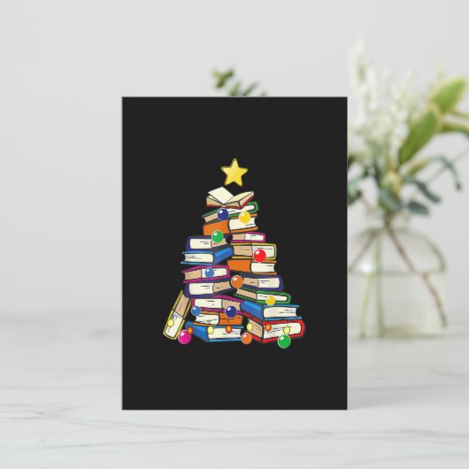 Librarian Book Lover Books kerstboom Merry Bo Kaart (Staand voorkant)