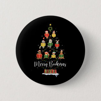 Librarian Book Lover Books kerstboom Merry Bo Ronde Button 5,7 Cm