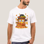 Librarian Book Lover Reader Funny Turkey Thanksgiv T-shirt (Voorkant)